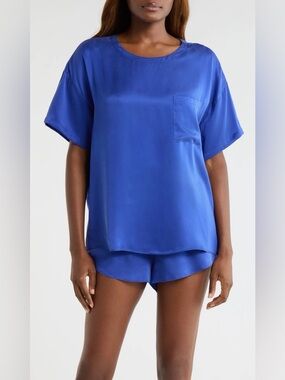 Lunya Washable Silk Tee Short Set
